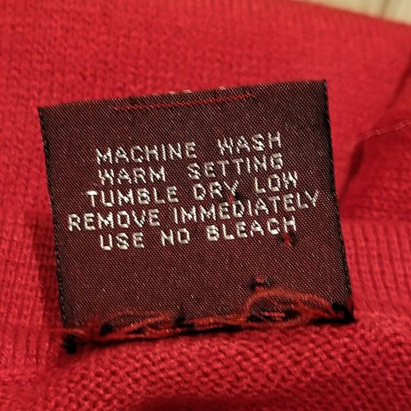 Vintage Emphasis Sweater Knit Polo Shirt Mens Large Red Striped Long Sleeve - Picture 10 of 10